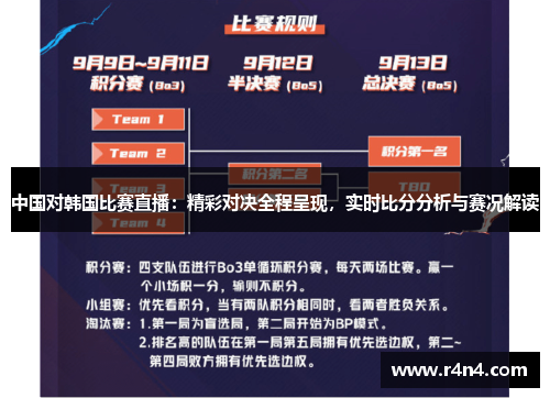 中国对韩国比赛直播：精彩对决全程呈现，实时比分分析与赛况解读